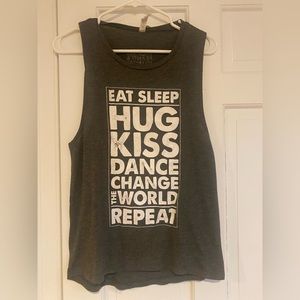 Bella Canvas Charcoal Gray Graphic Tank - White Text